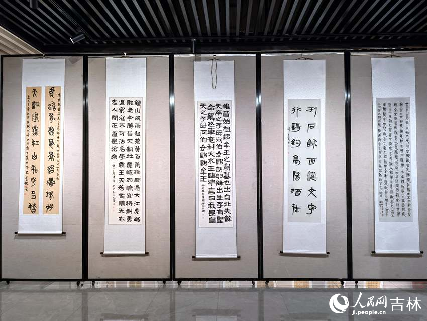 柳河縣新時代文明實踐中心書法作品展。人民網記者 馬俊華攝