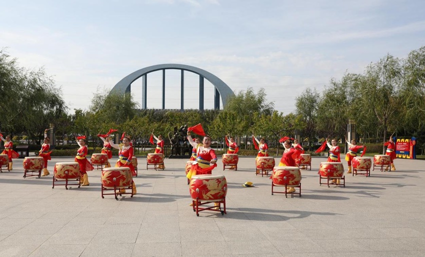 德惠市健身操協會的成員們正在排練節目。(德惠市委宣傳部供圖。資料圖片)