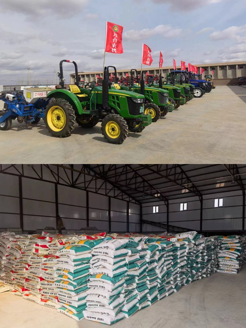 鳳財合作社院子和倉庫內各類農機具、化肥、種子等整齊排開。人民網記者 王海躍攝