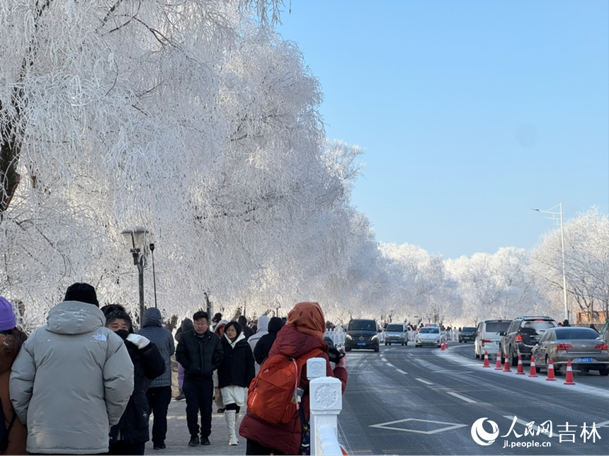 松花江畔，萬里銀絲。人民網(wǎng)記者 李思玥攝