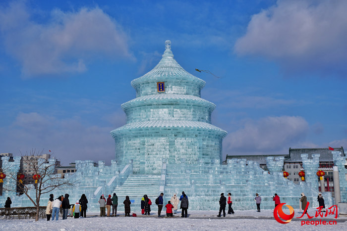 “盛世中華”主題冰雕。人民網記者 李洋攝