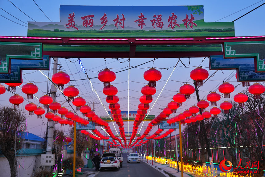 紅火的燈籠裝點著村頭巷尾。人民網記者 李洋攝