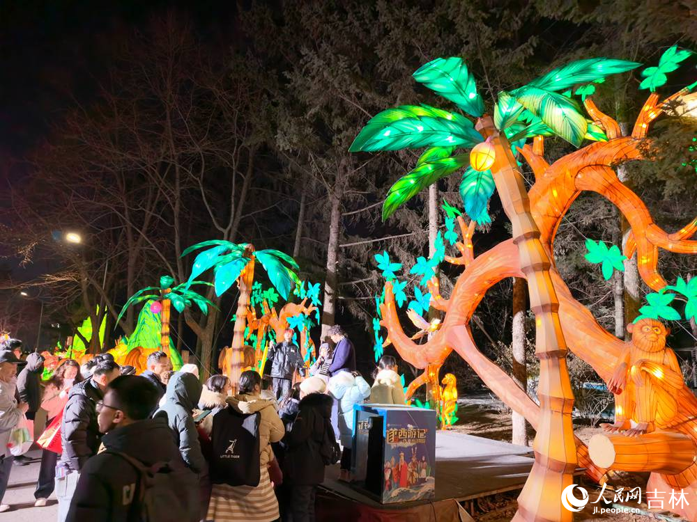 2月19日大年初三，長春動植物公園萬盞華燈迎客來，游人如織享新春。人民網記者 王帝元攝